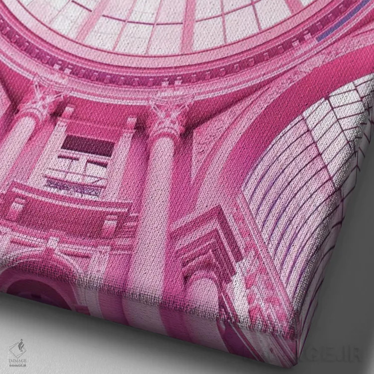 تابلو بنای معماری صورتی اثر بلی - نمای نزدیک بافت بوم