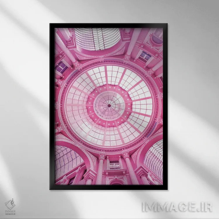 تابلو بنای معماری صورتی اثر بلی - نمای قابدار مشکی