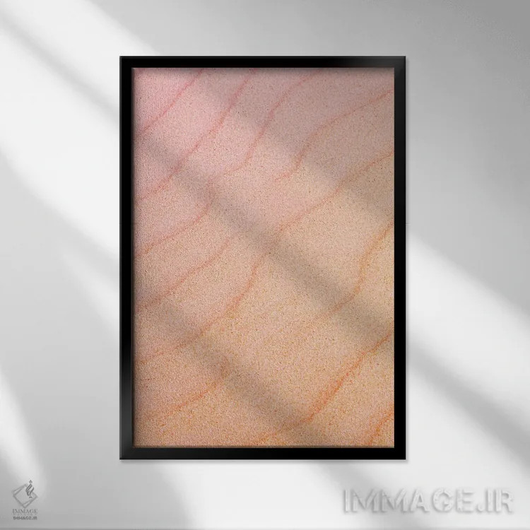 تابلو موجهای شنی با نقش زیبا اثر بلی - نمای قابدار مشکی