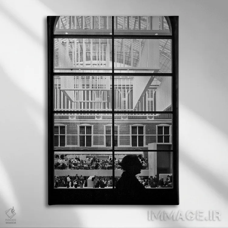 تابلو پنجرهٔ آمستردام (شهر) اثر بلی - نمای روبهرو روی دیوار