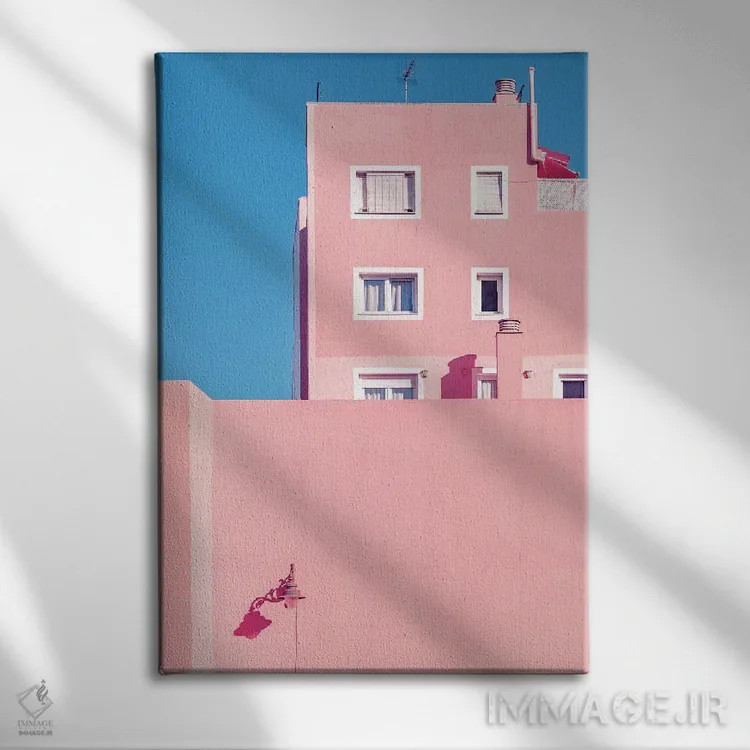 تابلو خانهٔ آفتابی و آسمان آبی اثر بلی - نمای روبهرو روی دیوار