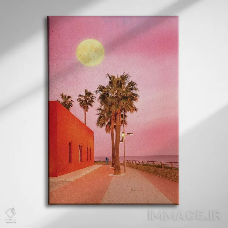 تابلو ابرماه هنگام غروب اثر بلی - نمای روبهرو روی دیوار