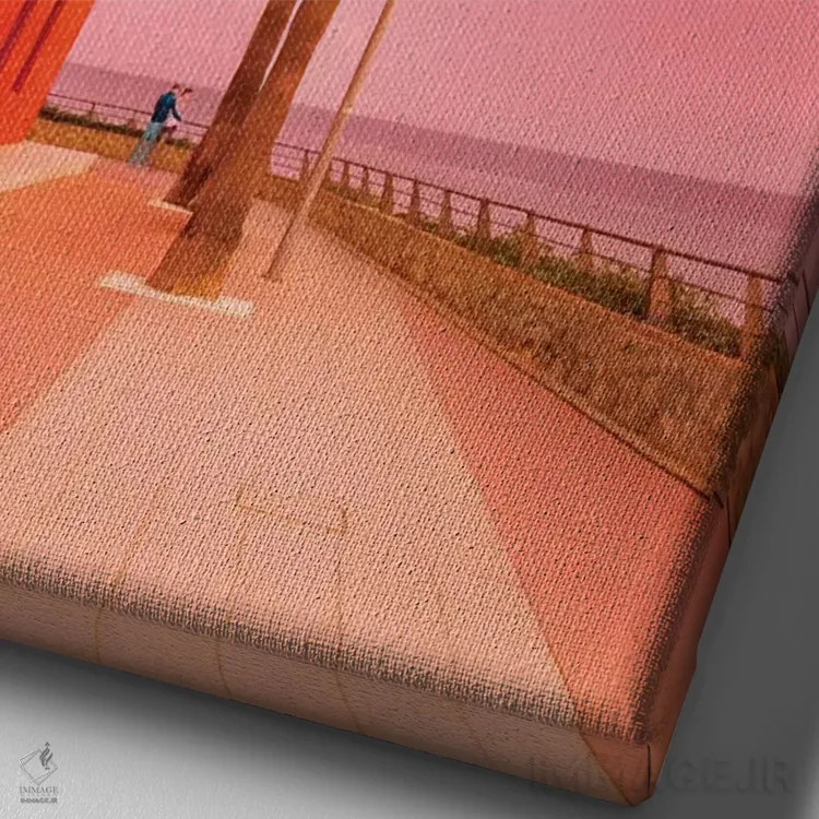 تابلو ابرماه هنگام غروب اثر بلی - نمای نزدیک بافت بوم