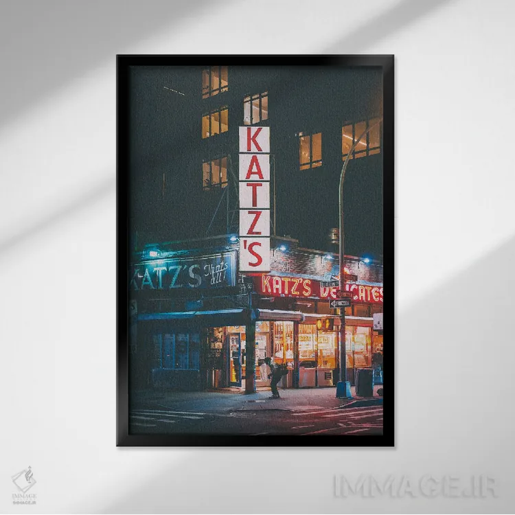 تابلو کاتز در شب اثر جان بیلوس - نمای قابدار مشکی