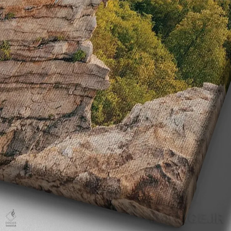 تابلو Blackwater Falls I,غروب نقطهی لیندی، آبشار بلکواتر I اثر جان بیلوس - نمای نزدیک بافت بوم
