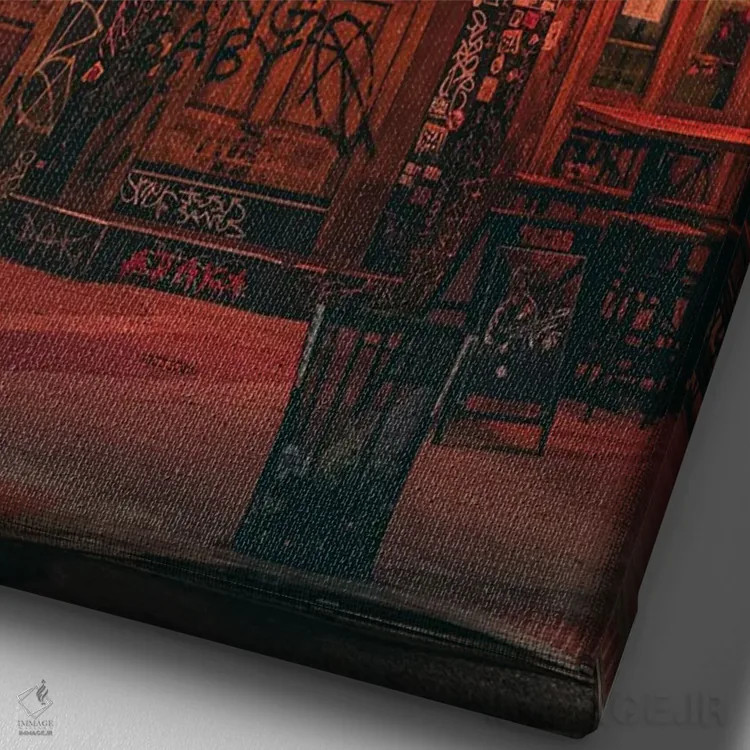 تابلو East Village,بار، ایست ویلیج (محله) اثر جان بیلوس - نمای نزدیک بافت بوم
