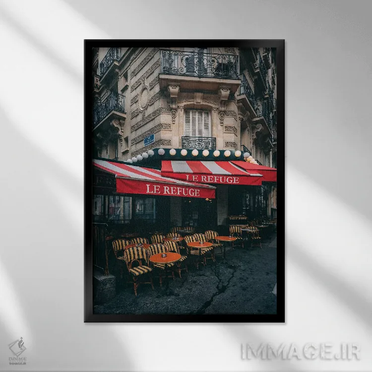 تابلو Montmartre,پناهگاه مونمارتر اثر جان بیلوس - نمای قابدار مشکی