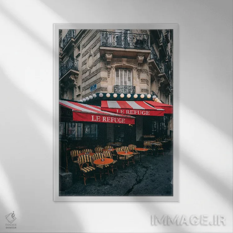 تابلو Montmartre,پناهگاه مونمارتر اثر جان بیلوس - نمای قابدار سفید