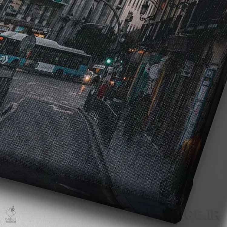 تابلو معماری مادرید III اثر جان بیلوس - نمای نزدیک بافت بوم