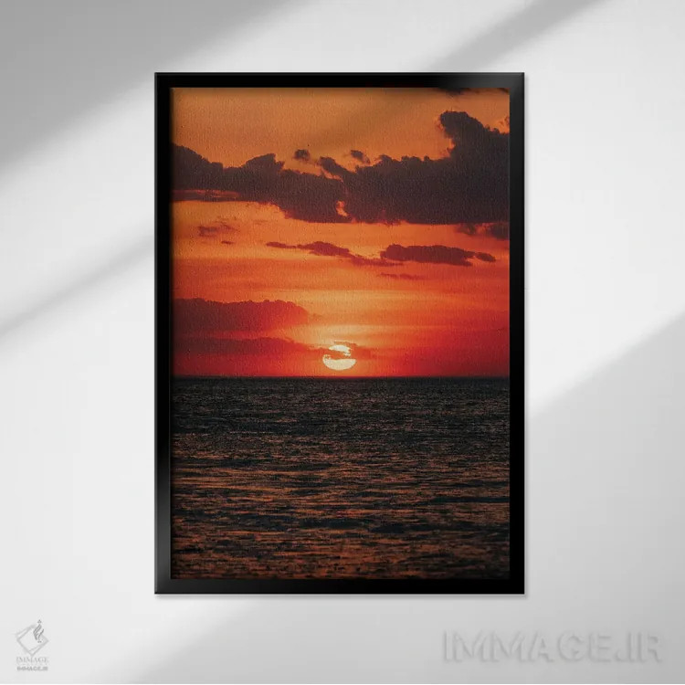 تابلو غروب مونتوک پوینت I اثر جان بیلوس - نمای قابدار مشکی