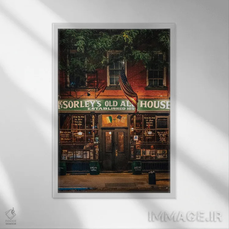تابلو مکسورلی's اولد ایلز هاوس (بار سنتی) اثر جان بیلوس - نمای قابدار سفید