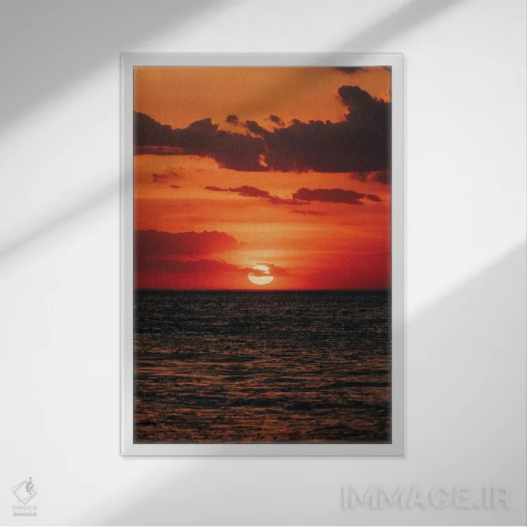 تابلو غروب مونتوک پوینت I اثر جان بیلوس - نمای قابدار سفید