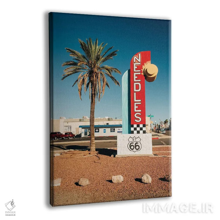 تابلو Route 66,نیدلز، جاده ۶۶ (آمریکا) اثر جان بیلوس - نمای پرسپکتیو محصول