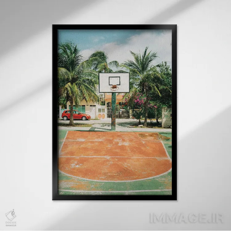 تابلو Isla Mujeres I,بسکتبال، ایسلا موخرس I (مکزیک) اثر جان بیلوس - نمای قابدار مشکی