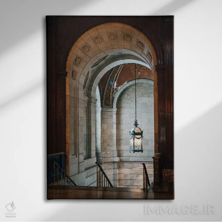 تابلو کتابخانه عمومی نیویورک II اثر جان بیلوس - نمای روبهرو روی دیوار