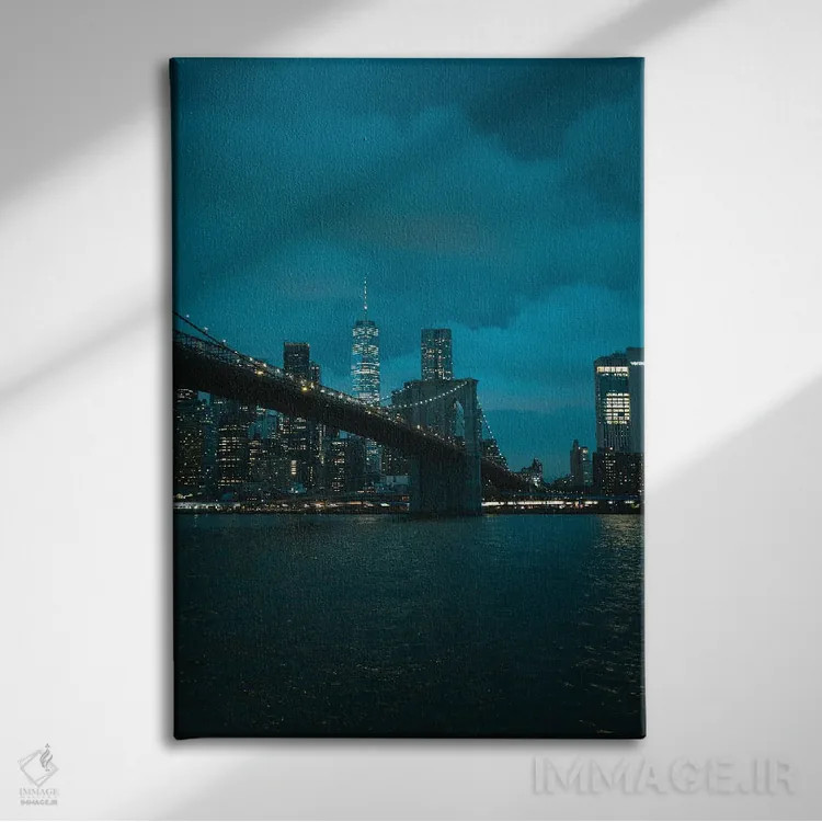 تابلو نمای افق نیویورک از دامبو I اثر جان بیلوس - نمای روبهرو روی دیوار