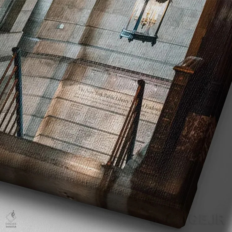 تابلو کتابخانه عمومی نیویورک II اثر جان بیلوس - نمای نزدیک بافت بوم