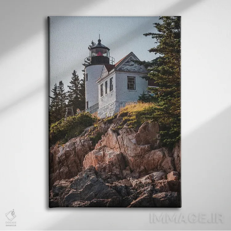 تابلو فانوس دریایی بندر بس III اثر جان بیلوس - نمای روبهرو روی دیوار