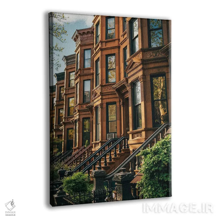 تابلو خانههای سنگ قهوهای پارک اسلوپ (نیویورک) اثر جان بیلوس - نمای پرسپکتیو محصول