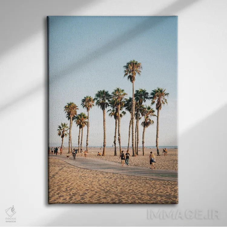 تابلو Santa Monica II,نخلها، سانتا مونیکا II اثر جان بیلوس - نمای روبهرو روی دیوار