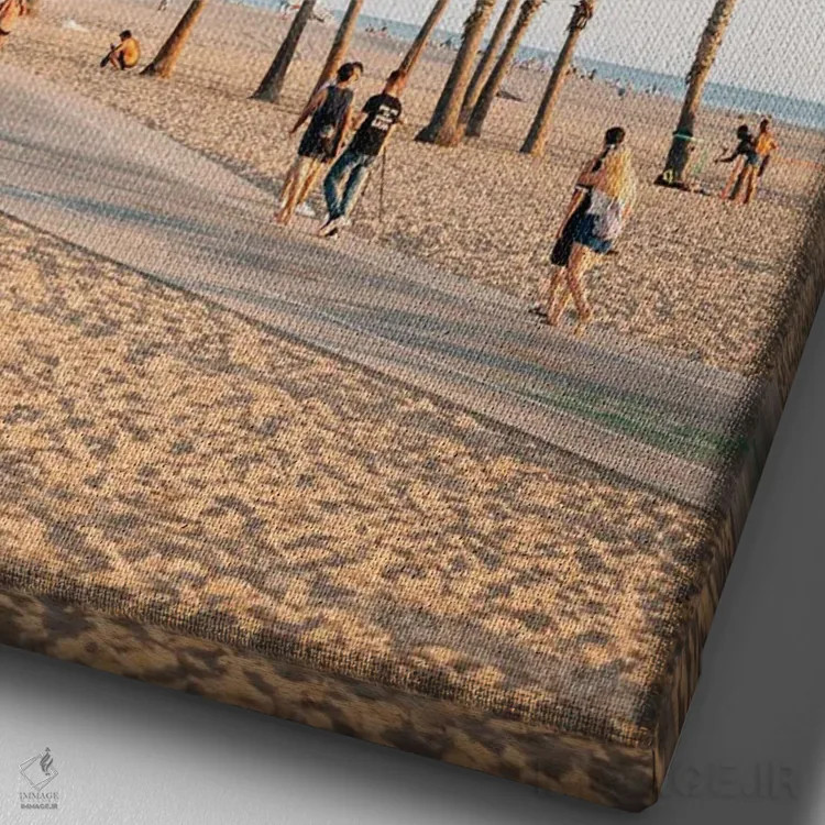 تابلو Santa Monica II,نخلها، سانتا مونیکا II اثر جان بیلوس - نمای نزدیک بافت بوم