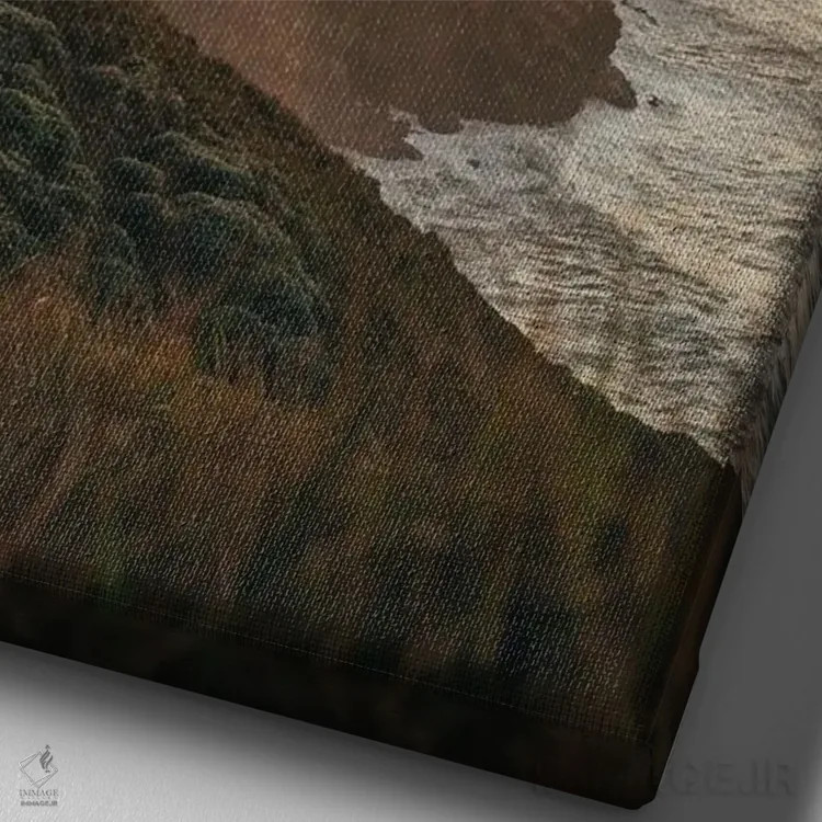 تابلو غروب پوینت ریِس اثر جان بیلوس - نمای نزدیک بافت بوم