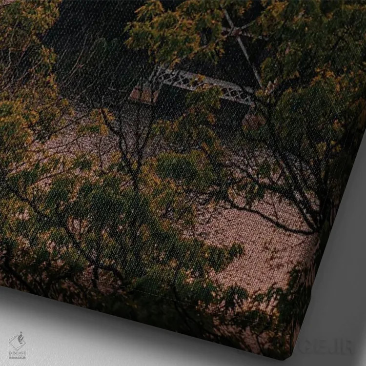 تابلو غروب پل کوه خرس اثر جان بیلوس - نمای نزدیک بافت بوم