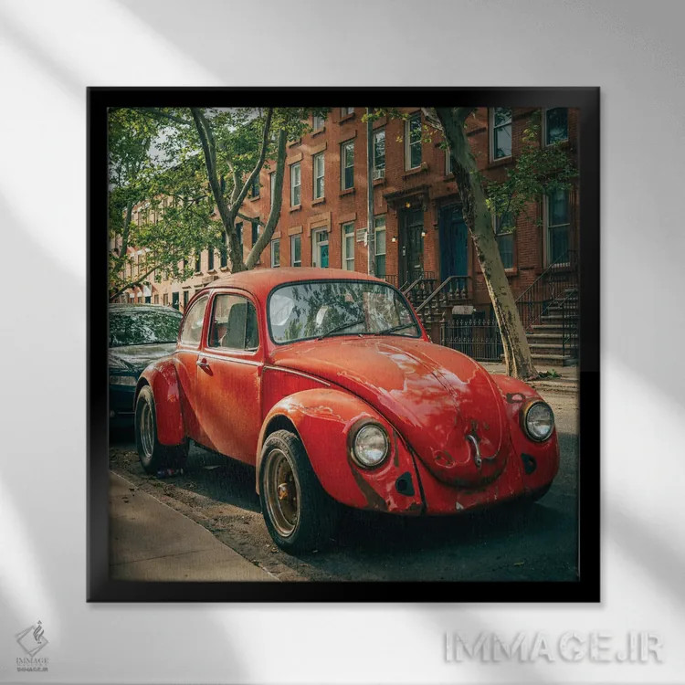 تابلو Carroll Gardens,سوسک قرمز، کارول گاردنز اثر جان بیلوس - نمای قابدار مشکی