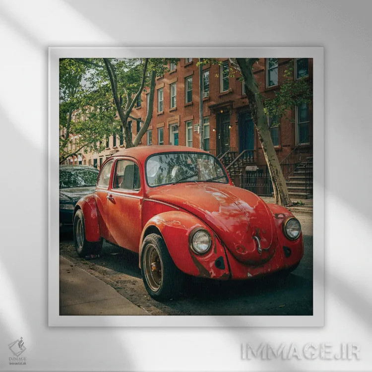 تابلو Carroll Gardens,سوسک قرمز، کارول گاردنز اثر جان بیلوس - نمای قابدار سفید