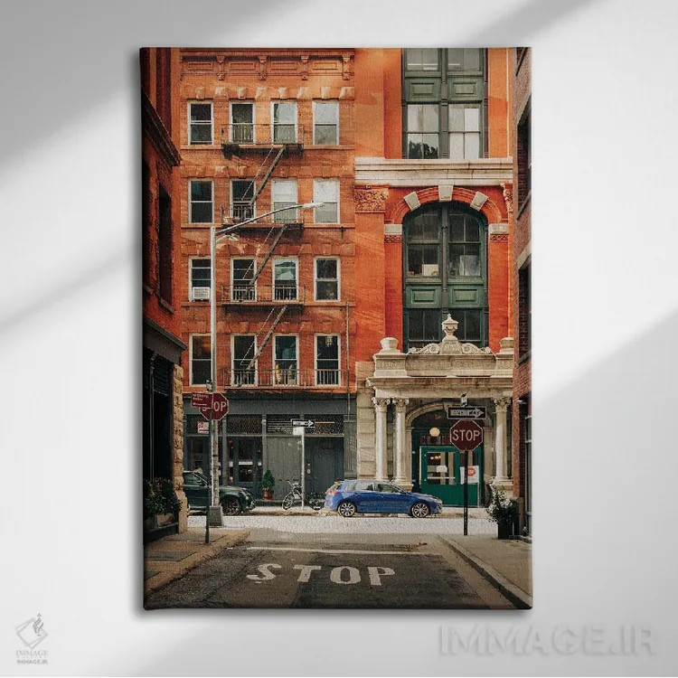 تابلو خیابان استیپل I اثر جان بیلوس - نمای روبهرو روی دیوار