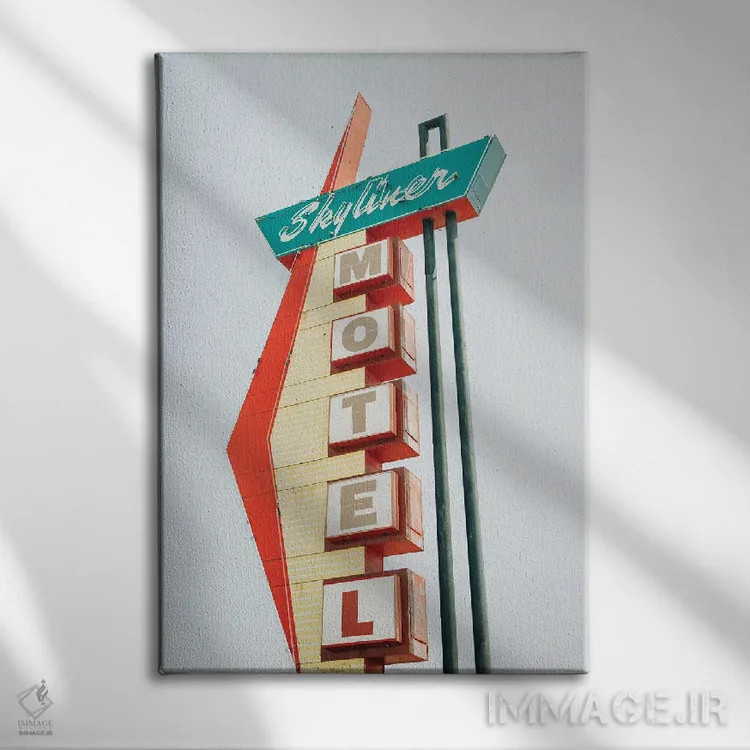 تابلو Route 66,متل اسکایلاینر، جاده ۶۶ اثر جان بیلوس - نمای روبهرو روی دیوار