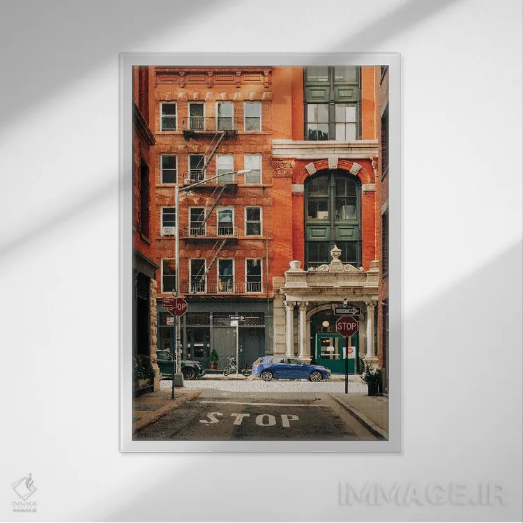 تابلو خیابان استیپل I اثر جان بیلوس - نمای قابدار سفید