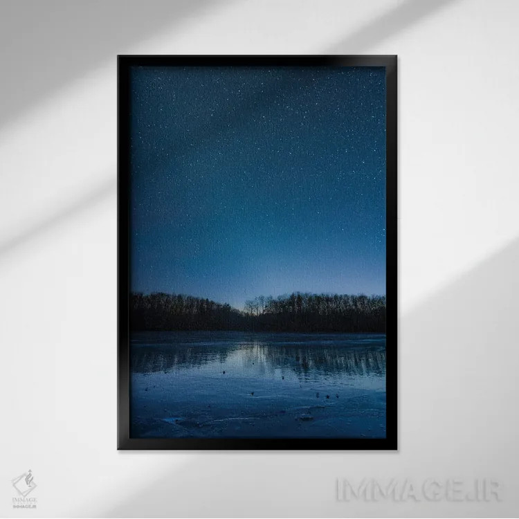 تابلو ستارگان بر فراز بیور کریک اثر جان بیلوس - نمای قابدار مشکی