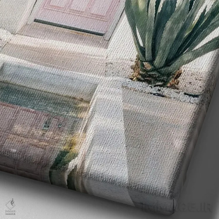 تابلو آن درِ صورتی اثر جان بیلوس - نمای نزدیک بافت بوم