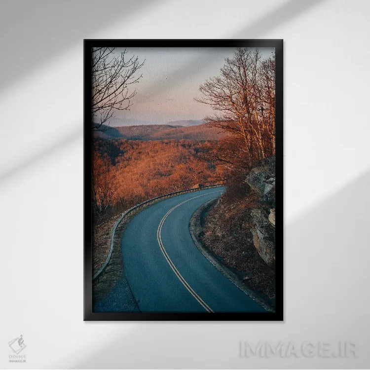 تابلو قلب جاده بلو ریج پارکوی اثر جان بیلوس - نمای قابدار مشکی