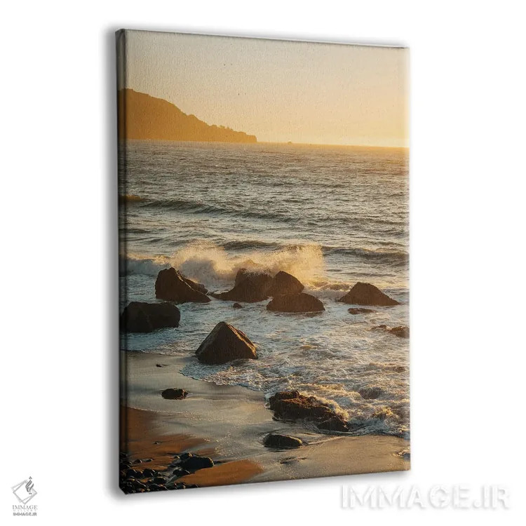تابلو Marshall Beach,برخورد امواج، ساحل مارشال اثر جان بیلوس - نمای پرسپکتیو محصول