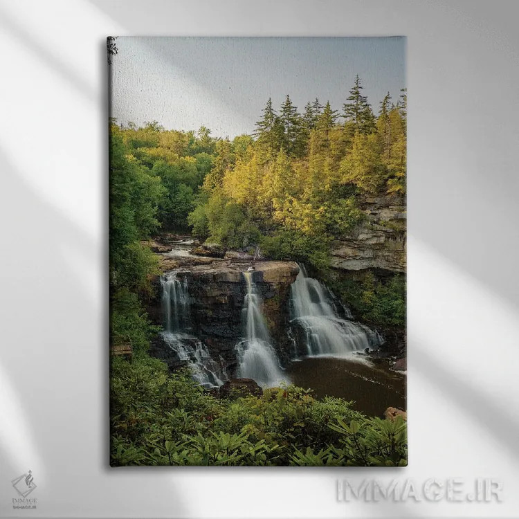 تابلو آبشار بلکواتر I اثر جان بیلوس - نمای روبهرو روی دیوار
