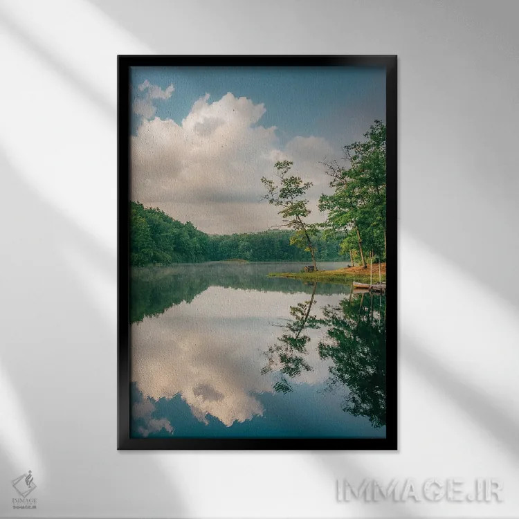 تابلو Babcock State Park II,دریاچه بولی، پارک ایالتی بابکاک II اثر جان بیلوس - نمای قابدار مشکی