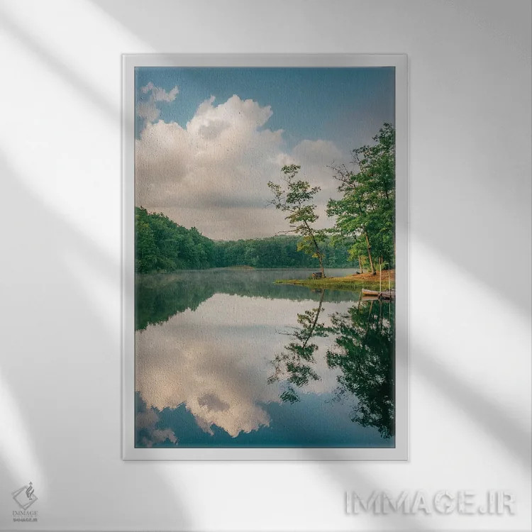 تابلو Babcock State Park II,دریاچه بولی، پارک ایالتی بابکاک II اثر جان بیلوس - نمای قابدار سفید