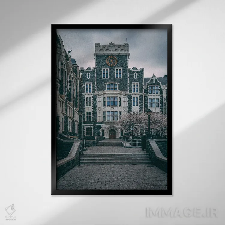 تابلو معماری دانشگاه سیسیانوای (شهر نیویورک) اثر جان بیلوس - نمای قابدار مشکی