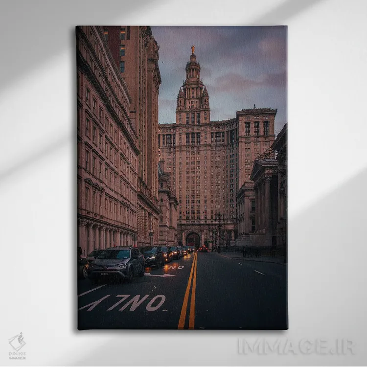 تابلو NYC I,ساختمان شهرداری، نیویورک I اثر جان بیلوس - نمای روبهرو روی دیوار