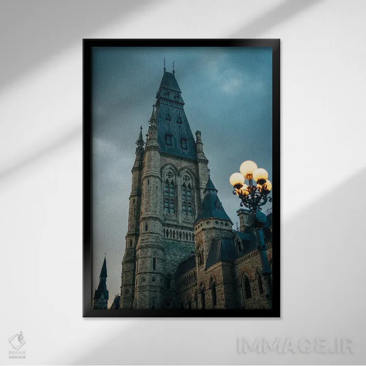 تابلو Ottawa,بخش مرکزی، اتاوا اثر جان بیلوس - نمای قابدار مشکی