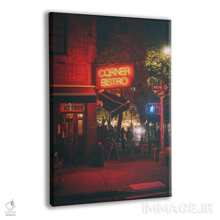 تابلو بیستروی گوشه (رستوران کوچک) اثر جان بیلوس - نمای پرسپکتیو محصول