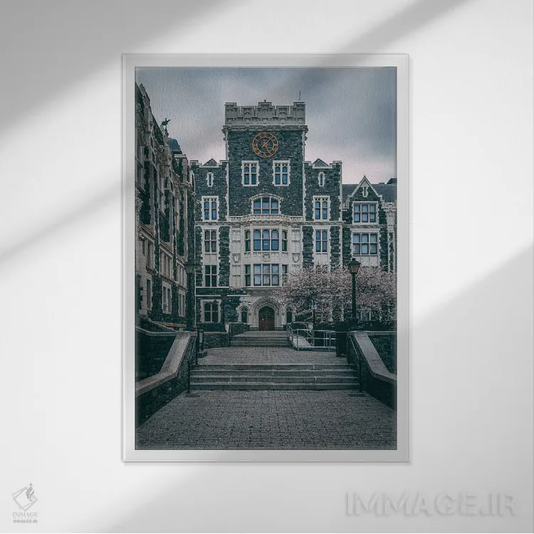 تابلو معماری دانشگاه سیسیانوای (شهر نیویورک) اثر جان بیلوس - نمای قابدار سفید