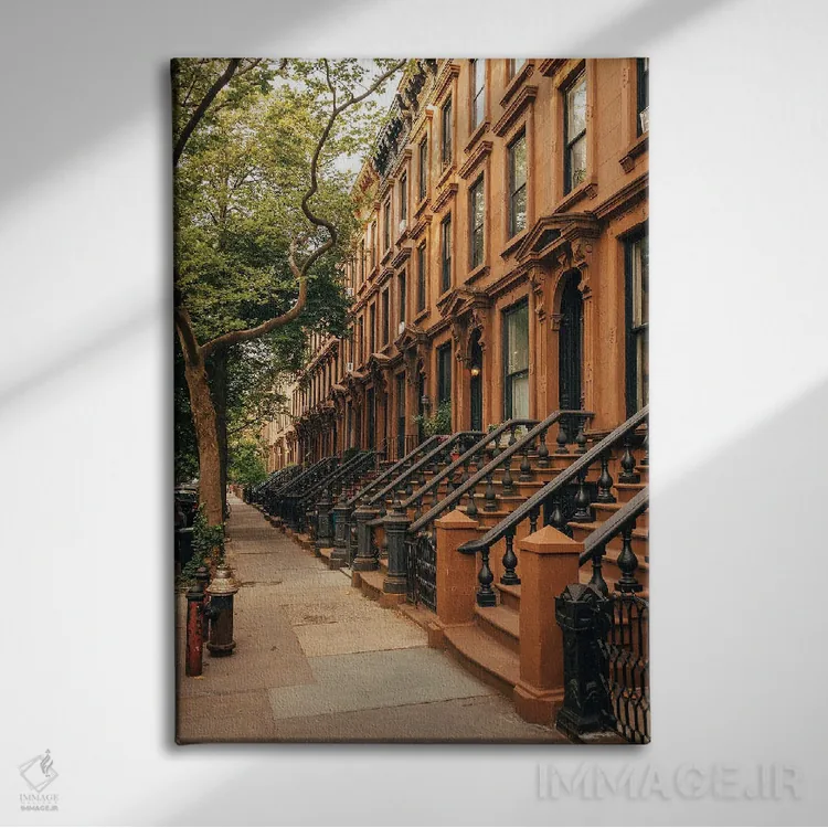 تابلو خانههای آجری کوبل هیل I اثر جان بیلوس - نمای روبهرو روی دیوار