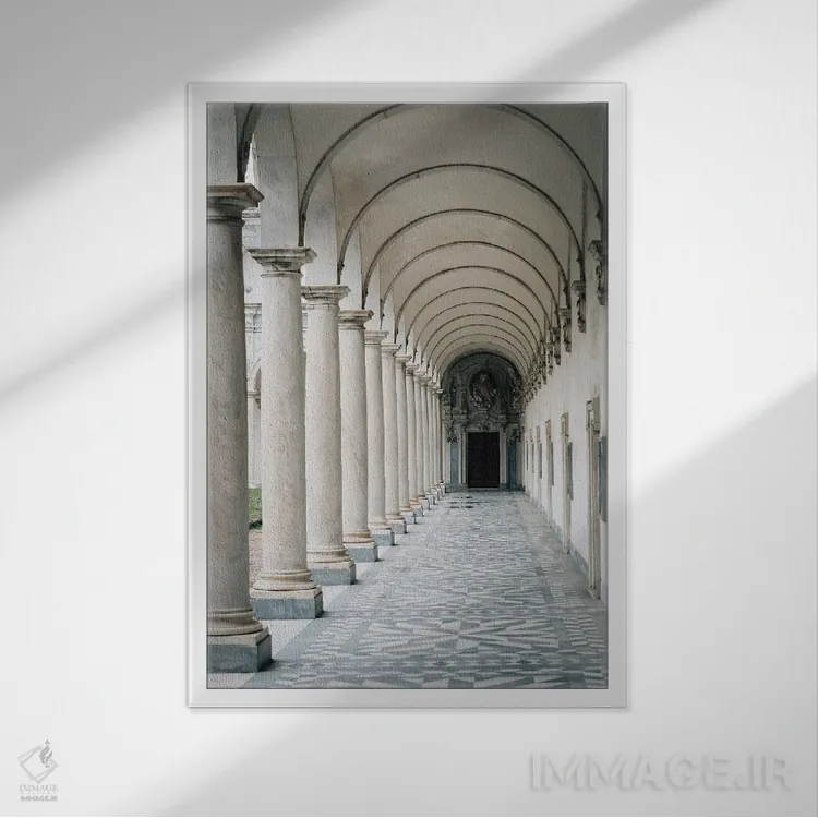 تابلو صومعه و موزه سن مارتینو (ایتالیا) اثر جان بیلوس - نمای قابدار سفید