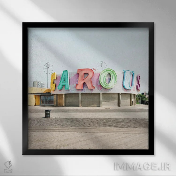 تابلو Coney Island III,چرخوفلک، جزیره کانی III اثر جان بیلوس - نمای قابدار مشکی