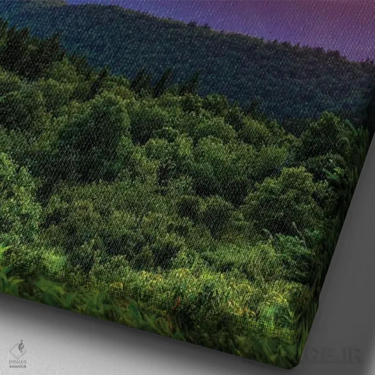 تابلو چشمانداز کوهستانهای کووی II اثر جان بیلوس - نمای نزدیک بافت بوم