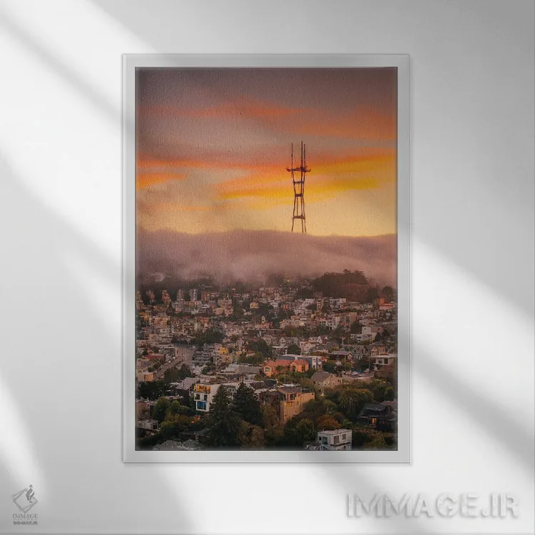 تابلو غروب کورونا هایتز II اثر جان بیلوس - نمای قابدار سفید