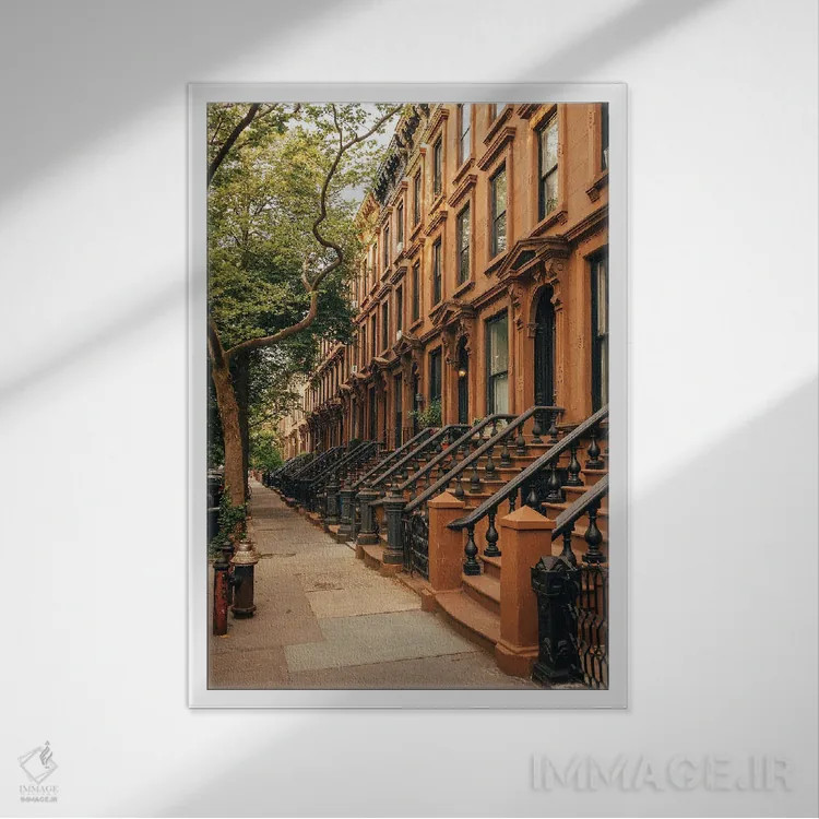 تابلو خانههای آجری کوبل هیل I اثر جان بیلوس - نمای قابدار سفید